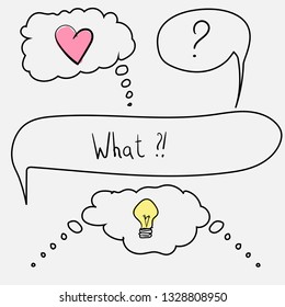 Set of comic speech bubbles.  Vector illustration.