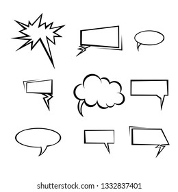 Set of comic speech bubbles. Vector Illustration and graphic elements.