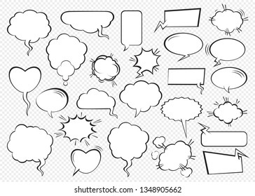 Set of comic speech bubbles. Vector Illustration and graphic elements.