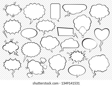 Set of comic speech bubbles. Vector Illustration and graphic elements.