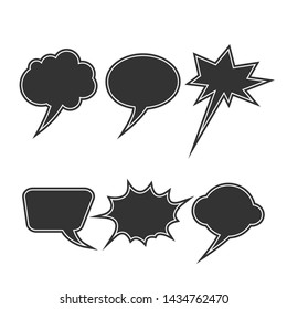 Set of comic speech bubbles vector template. 