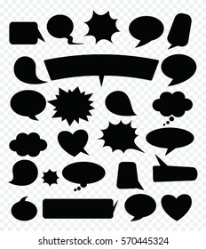 A set of comic speech bubbles. Vector illustration.