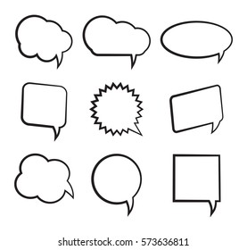 Set of comic speech bubbles.Vector hand drawn speech bubbles.