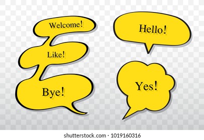 Set of comic speech bubbles.Vector illustration.