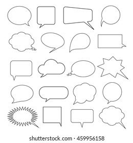 Set of comic speech line bubbles. Vector image, illustration