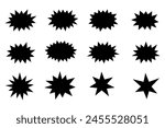 Set of comic splash, explosion, burst, bang, blast, shine, star vector for sale labels, stickers.