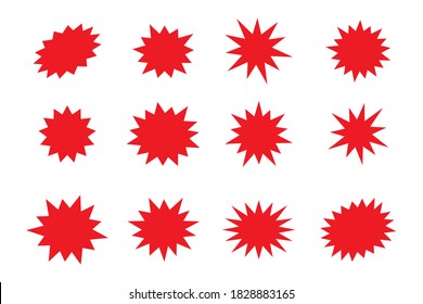 Set of comic splash, explosion, burst, bang, blast, shine, star vector for sale labels, stickers.