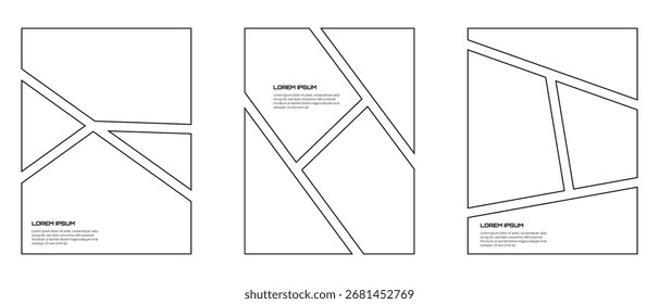 Conjunto de tira de cómic en estilo de línea para la Plantilla de diseño de collage de marco de fotos o imágenes
