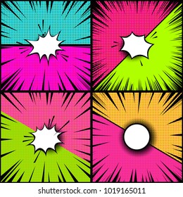 Set of comic style backgrounds. Versus style pop art backgrounds. Design element for poster, banner, flyer. Vector illustration