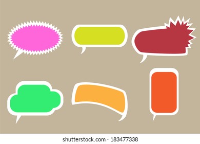 Set of comic style colorful speech bubbles
