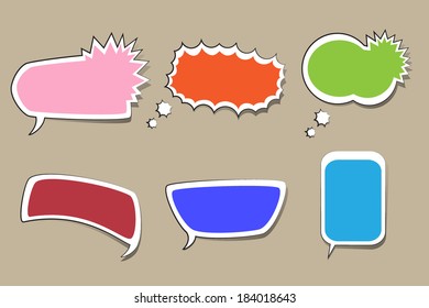 Set of comic style colorful speech bubbles