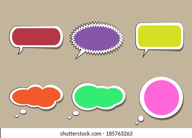 Set of comic style colorful speech bubbles