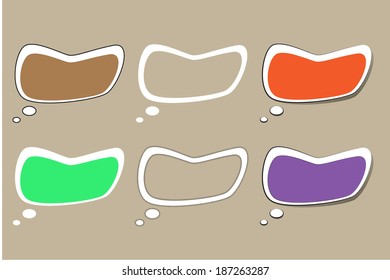 Set of comic style colorful speech bubbles