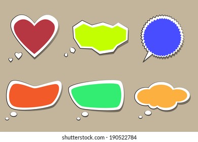 Set of comic style colorful speech bubbles