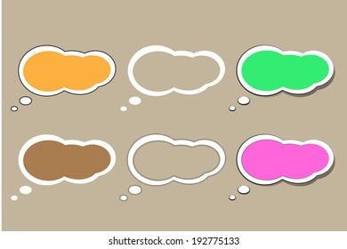 Set of comic style colorful speech bubbles