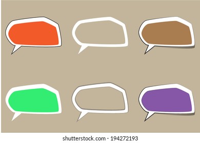 Set of comic style colorful speech bubbles