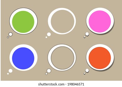 Set of comic style colorful speech bubbles