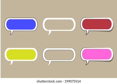 Set of comic style colorful speech bubbles