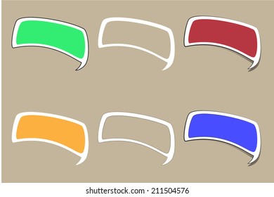 Set of comic style colorful speech bubbles