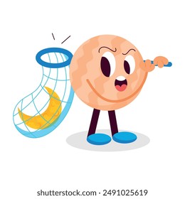 Set of Comic Style Moon Emoji Stickers

