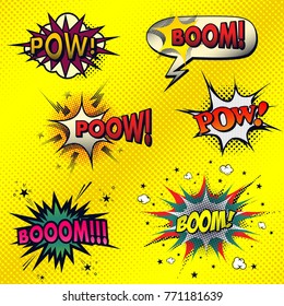 Set of comic style sound effects.