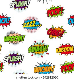 Set of Comic Text, Pop Art style.Cartoon sound effect.