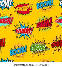 Set of Comic Text, Pop Art style.Cartoon sound effect.