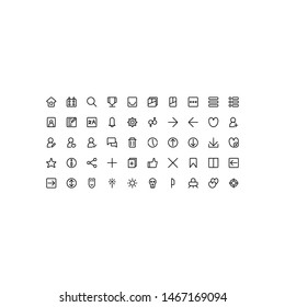 Conjunto de historietas, web, dibujos animados, historietas web, en línea, diversión, icono de esquema de entretenimiento - vector