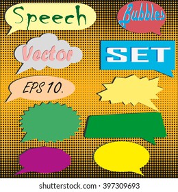 Set of Comics Bubbles in Pop Art Style. Vector illustration