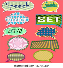 Set  of Comics Bubbles in Pop Art Style. Vector illustration eps10