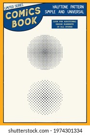 Set of Comics halftone patterns. Classic comic book design elements. Vector graphics