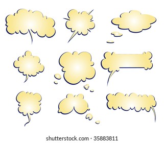 Set of comics word and thought bubbles. Vector illustration.