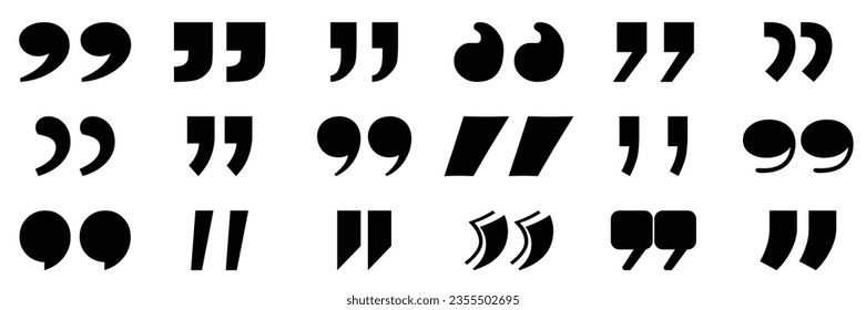 set of comma icons. speech, quote mark vector