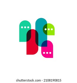 Set of comment bubbles, online dialog icon. Message, communication logo. Talk, conversation symbol. Opinions vector concept. Chat, support illustration