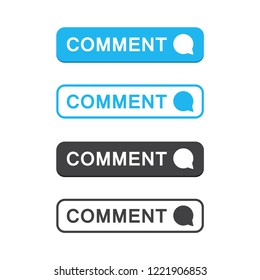 Set of comment button icon in a flat design.