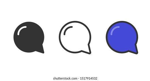 Set Comment Icons On White Background Stock Vector (Royalty Free ...