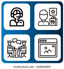 Set of comment icons such as Commentator, Review, Conversation, Pop up , comment