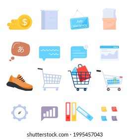 Set of Commerce Flat Editable Icons