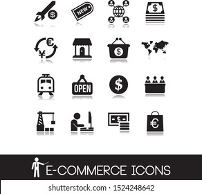 Set commerce icons design vector. 