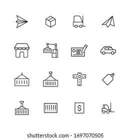 Set of commerce related vector line icons. Premium linear symbols pack. Vector illustration isolated on a white background. Web symbols for web sites and mobile app. Trendy design. 