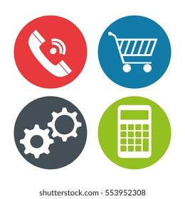 set commercial isolated icons