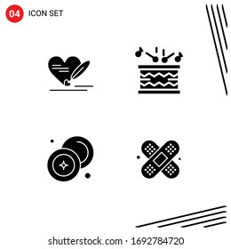 Set of Commercial Solid Glyphs pack for pen; chinese; wedding; music; currency Editable Vector Design Elements