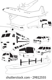 The set of commercial vehicles. Vector