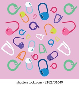 A set of commonly used stitch markers for knitting and crochet.