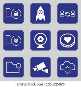 Set of communication, connection, and safety icons.
