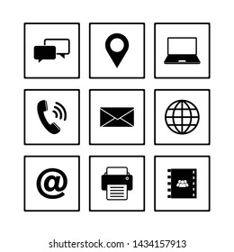 set communication icon logo template vector