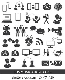 Set of communication icons.