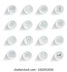 Set of communication icons concept on white background.  Line vector illustration for your project.