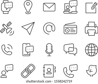 set of Communication icons, contact, address, social media