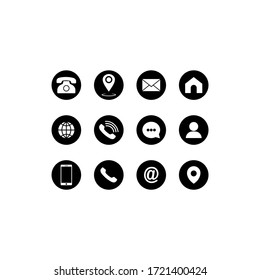 Communication Icon Set Black Email Location Stock Vector (Royalty Free ...